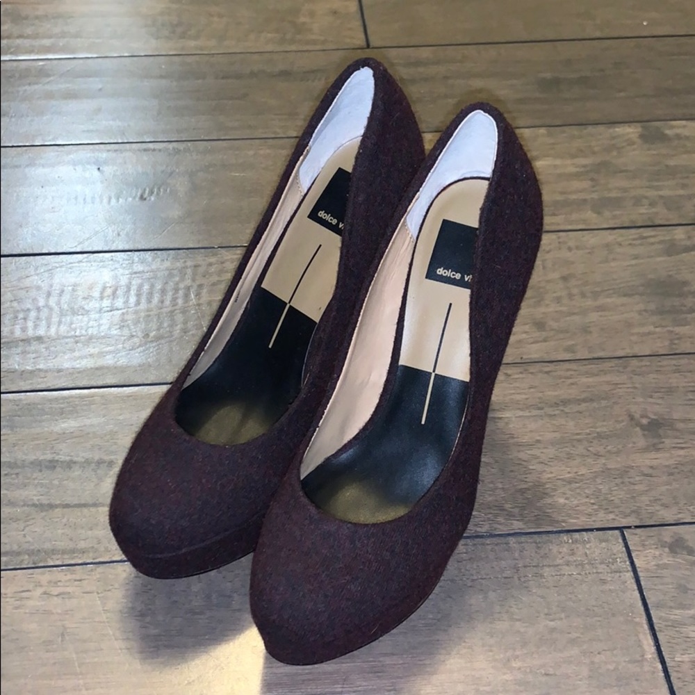 Maroon high heels